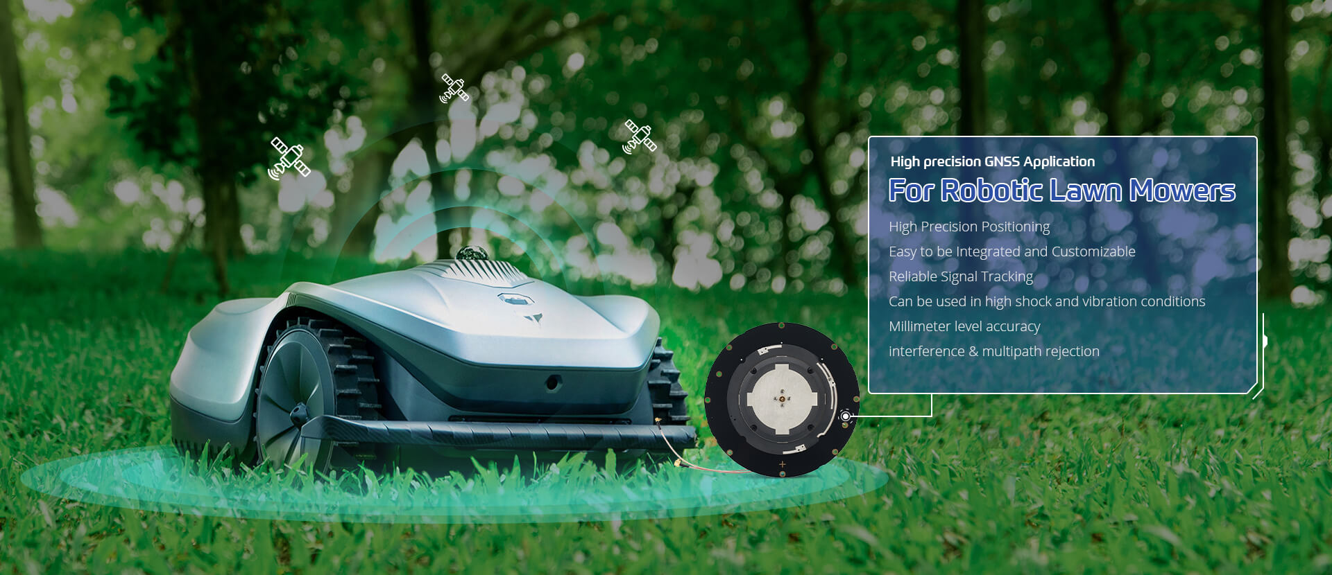High precision GNSS Application For Robotic Lawn Mowers